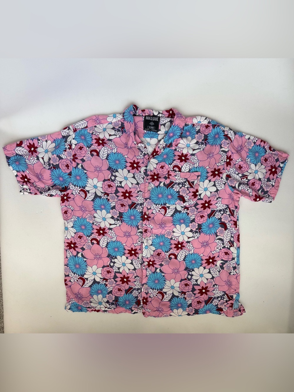 Super Massive Colorful Floral Casual Buttondown Men’s Size XL Father’s Day Gift